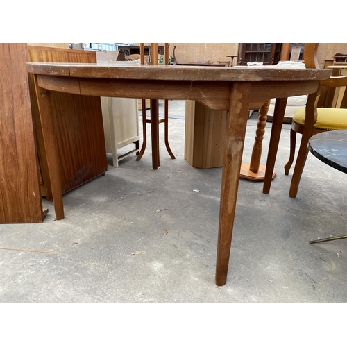 2799 - A RETRO TEAK EXTENDING DINING TABLE, 49