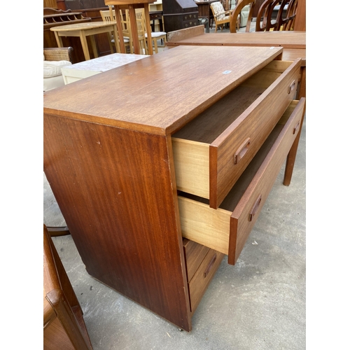 2800 - A RETRO TEAK CHEST OF FOUR DRAWERS, 36