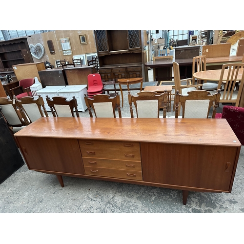 2806 - A RETRO TEAK CLAUSEN & SON (SILKBORG) SIDEBOARD WITH TWO SLIDING DOORS AND FOUR DRAWERS, 82