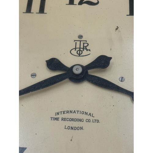 23 - A 1940'S BAKELITE INTERNATIONAL TIME RECORDING COMPANY LONDON FACTORY WALL CLOCK