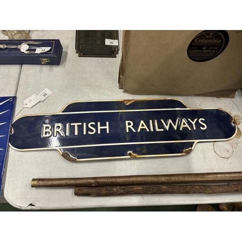 35 - AN ENAMEL BRITISH RAILWAYS SIGN