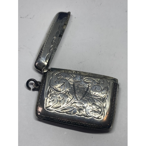 616 - A LARGE HALLAMRKED BIRMINGHAM SILVER VESTA CASE