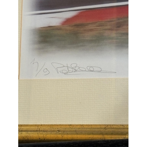 63 - THREE FRAMED SIGNED ITEMS TO INCLUDE PHOTOGRAPHS OF CARL FOGARTY AND COLIN EDWARDS (VENDOR REPORTS T... 