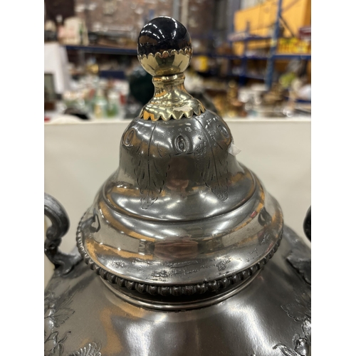 70 - A LARGE VICTORIAN SILVER PLATED SAMOVAR