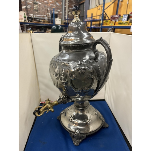 70 - A LARGE VICTORIAN SILVER PLATED SAMOVAR