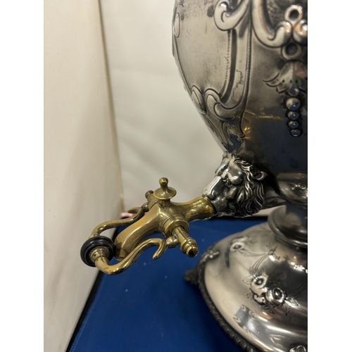 70 - A LARGE VICTORIAN SILVER PLATED SAMOVAR