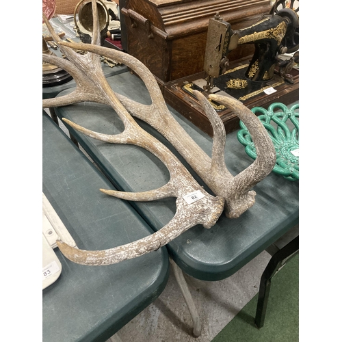 82 - A PAIR OF STAG ANTLERS