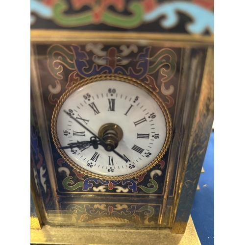 95 - A DECORATIVE CLOISONNE MANTEL CLOCK