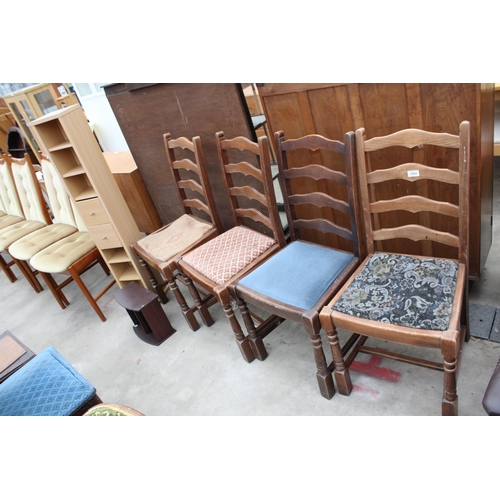 2964 - A SET OF FOUR LADDERBACK CHAIRS