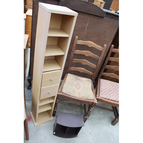 2964 - A SET OF FOUR LADDERBACK CHAIRS