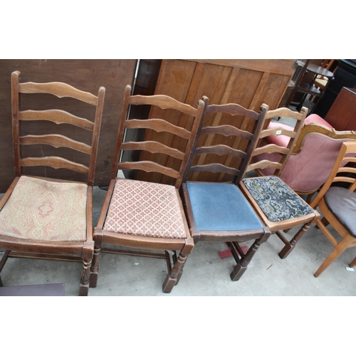 2964 - A SET OF FOUR LADDERBACK CHAIRS