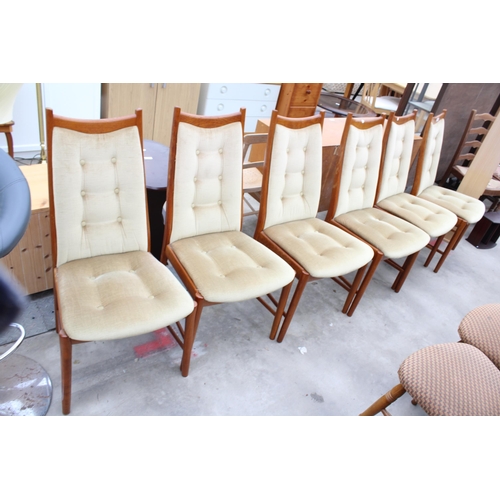 2965 - A SET OF SIX RETRO TEAK MCINTOSH DINING CHAIRS