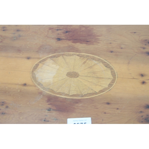 2975 - A TWIN PEDESTAL YEW WOOD COFFEE TABLE