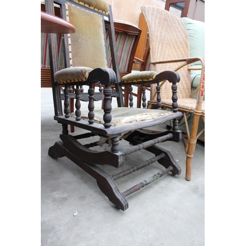 2988 - A LATE VICTORIAN AMERICAN STYLE ROCKING CHAIR