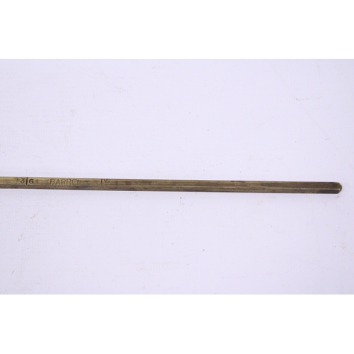 144 - A COLLECTABLE SOLID BRASS VICTORIAN MEASURE STICK FOR HOGSHEAD & FIRKINS, ETC., - LENGTH - 30 INCH