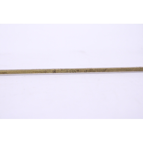 144 - A COLLECTABLE SOLID BRASS VICTORIAN MEASURE STICK FOR HOGSHEAD & FIRKINS, ETC., - LENGTH - 30 INCH