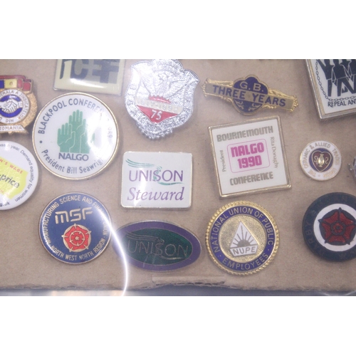 172 - THIRTY FIVE TRADE UNION ENAMEL BADGES