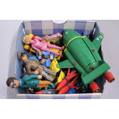 351 - A COLECTION OF THUNDERBIRDS MODELS TO INCLUDE A MATCHBOX THUNDERBIRDS 2 MODEL, SEVEN ROCKETS, SEVEN ... 