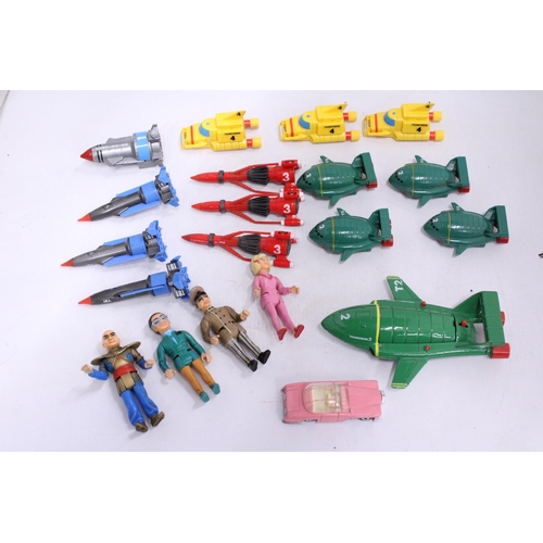 351 - A COLECTION OF THUNDERBIRDS MODELS TO INCLUDE A MATCHBOX THUNDERBIRDS 2 MODEL, SEVEN ROCKETS, SEVEN ... 