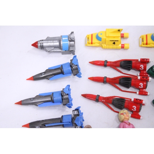 351 - A COLECTION OF THUNDERBIRDS MODELS TO INCLUDE A MATCHBOX THUNDERBIRDS 2 MODEL, SEVEN ROCKETS, SEVEN ... 