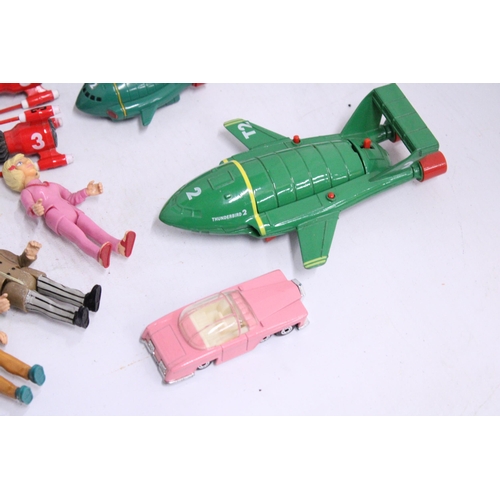 351 - A COLECTION OF THUNDERBIRDS MODELS TO INCLUDE A MATCHBOX THUNDERBIRDS 2 MODEL, SEVEN ROCKETS, SEVEN ... 