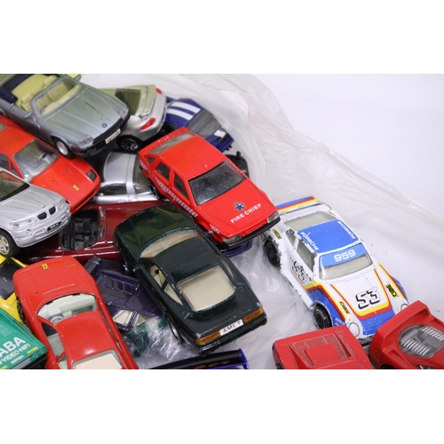 363 - TWENTY SEVEN DIE-CAST SPORTS CARS TO INCLUDE FERRARI, PORSCHE, ETC