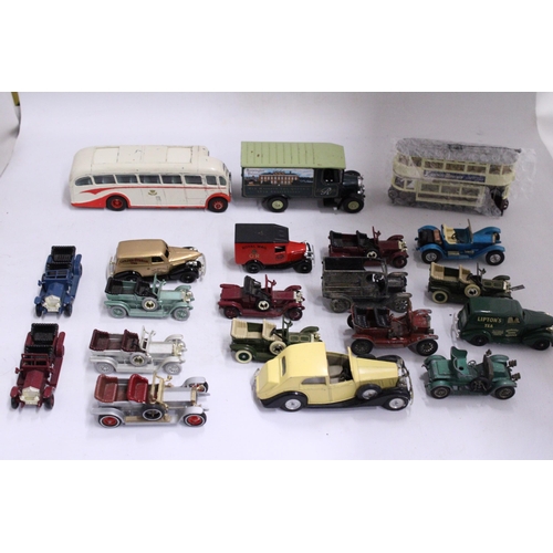 399 - TWENTY UNBOXED DIE-CAST VEHICLES TO INCLUDE NINE ROLLS ROYCE SILVER GHOST CARS PLUS VARIOUS VINTAGE ... 