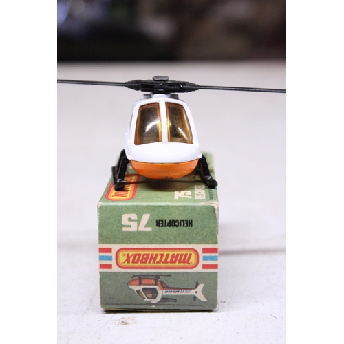 470 - A BOXED MATCHBOX 75 HELICOPTER - GOOD CONDITION