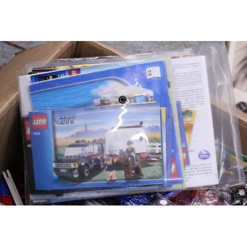 551A - A LARGE QUANTITY OF LEGO TO INCLUDE BRICKS, ACCESSORIES, BOOKLETS, ETC - ALL IN COLOUR CODED BAGS