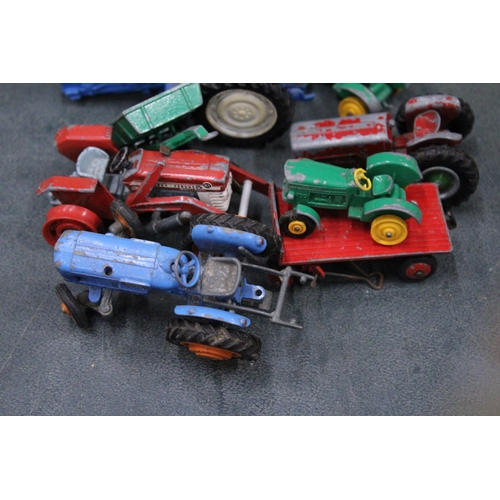 597A - A COLLECTION OF VINTAGE TRACTORS TO INCLUDE TONKA, MATCHBOX, ETC - SOME A/F