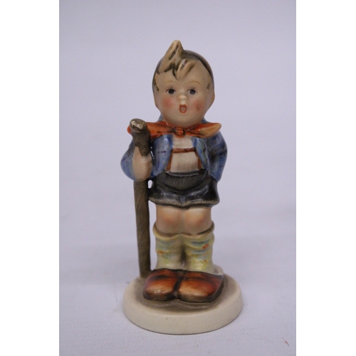 846 - TWO HUMMEL FIGURES -  A BOY HIKING AND GLOBE TROTTER