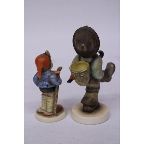 846 - TWO HUMMEL FIGURES -  A BOY HIKING AND GLOBE TROTTER