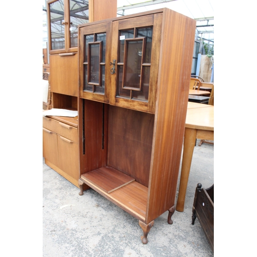 2815 - A PAIR OF VICTORIAN GLAZED DOORS ENCLOSED IN TEAK FRAME