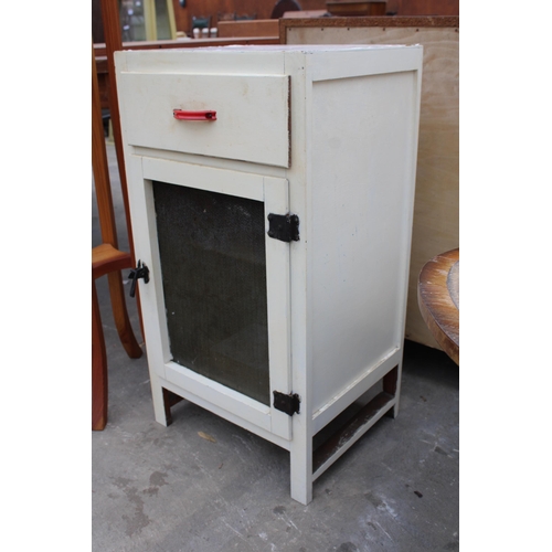 2825 - A 1950'S MEAT SAFE WITH SINGLE DRAWER