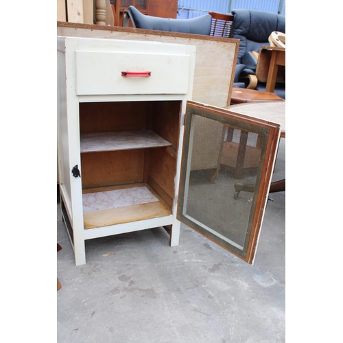 2825 - A 1950'S MEAT SAFE WITH SINGLE DRAWER