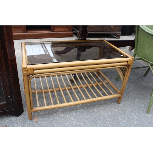 2942 - A LLOYD LOOM STYLE CHAIR AND COFFEE TABLE