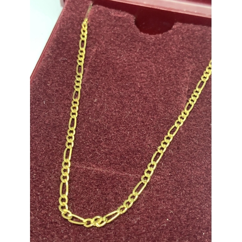 602 - A MARKED 9 CARAT GOLD NECKLACE IN A PRESENTATION BOX GROSS WEIGHT 1.18 GRAMS