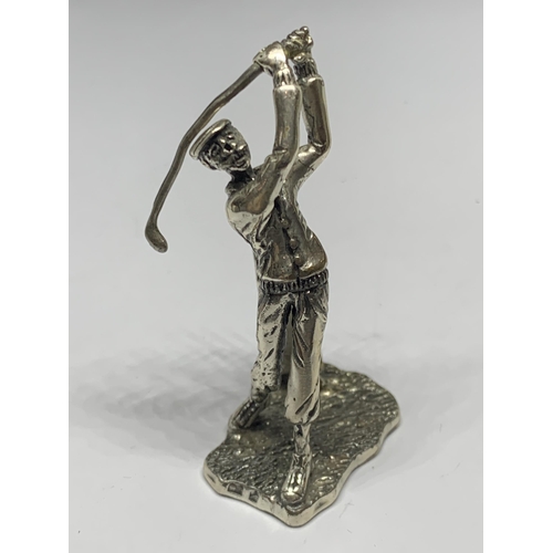 619 - A MARKED SILVER GOLFER FIGURE