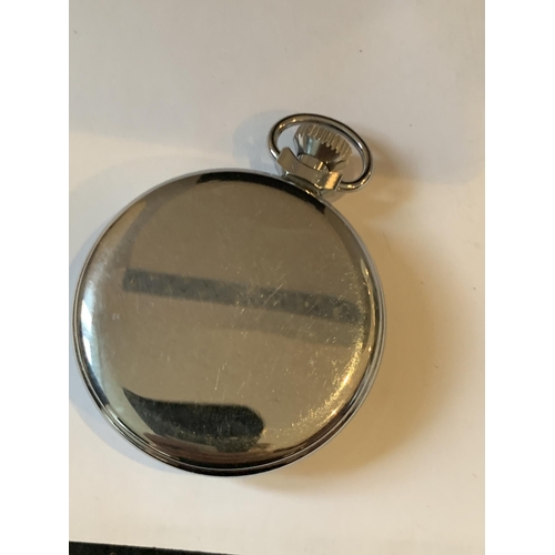 655 - TWO POCKET WATCHES TO INCLUDE A SMITHS WITH WHITE ENAMEL FACE AND SUB DIAL AND A GOLD PLATED LIMIT N... 