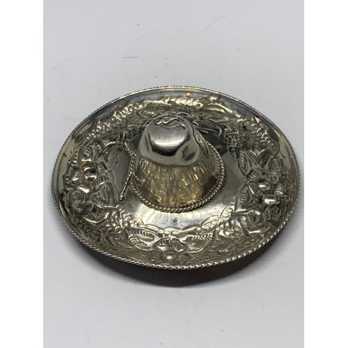 660 - A MARKED SILVER MEXICAN HAT