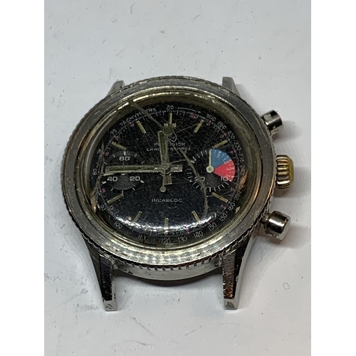 686 - AN OLLECH AND WAJS PRECISION CHRONOGRAPH WRIST WATCH