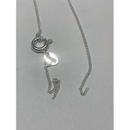 732 - THREE MARKED SILVER BRACELETS WITH S AND J INITIALS AND A SILVER NECKLACE WITH HEART PENDANT (AF)