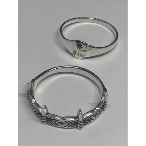 749 - FOUR MARKED SILVER RINGS