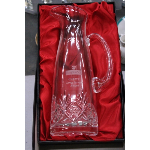 222 - A QUANTITY OF ROYAL MAIL ITEMS TO INCLUDE A ROYAL MAIL CREWE LONG SERVICE AWARD CRYSTAL CARAFE, ENAM... 