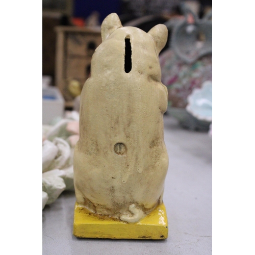 233 - A CAST 'THE WISE PIG' MONEY BOX, HEIGHT 16CM