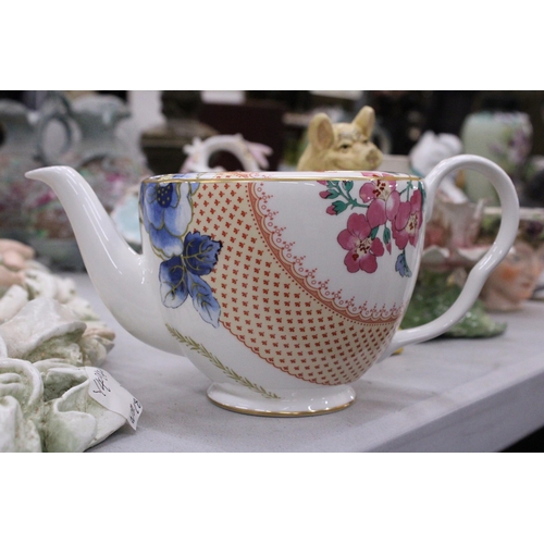 235 - A BOXED WEDGWOOD BUTTERFLY BLOOM TEAPOT