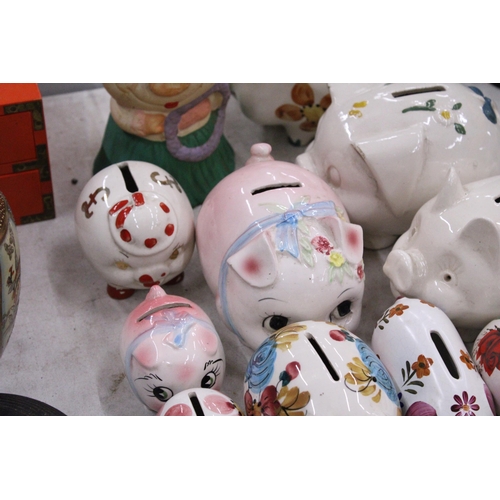 239 - TWENTY TWO VINTAGE CERAMIC PIGGY BANKS