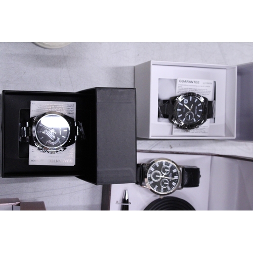 253 - A QUANTITY OF WATCHES AND WATCH SETS, SOME NEW IN BOXES TO INCLUDE PULSAR QUARTZ, GENEVA, ORLANDO, E... 