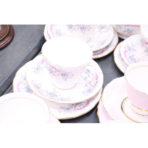 277 - A QUANTITY OF TEAWARE TO INCLUDE GAINSBOROUGH CAKE PLATE, SUGAR BOWL, CUPS, SAUCERS AND SIDE PLATES