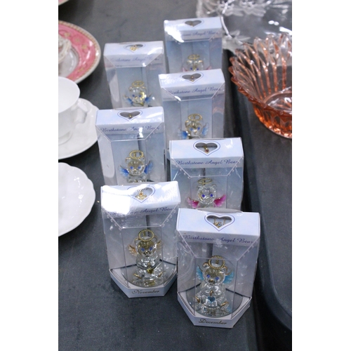 298 - SEVEN BOXED BIRTHSTONE ANGEL BEARS